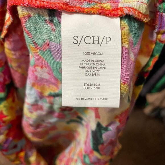 CAbi All Over Floral Watercolor Luisa Racerback Round Neck Tank Top Size Small - Picture 7 of 8